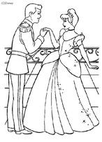 coloriage Cendrillon et le prince charmant au bal